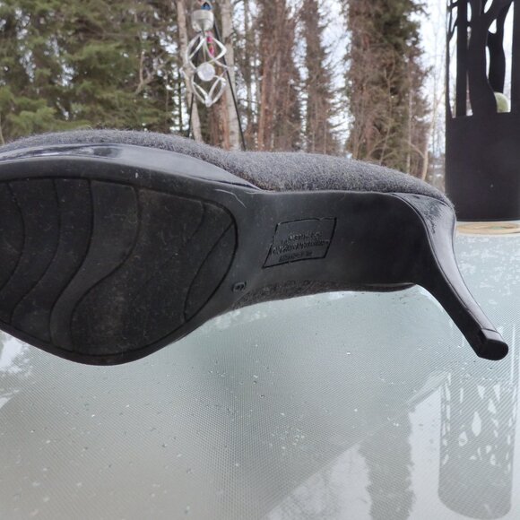 CHRISTIAN SIRIANO GREY FELT LIKE FEELING HIGH HEELS GOTH WEDDING CLUB PARTY 9 - Picture 11 of 14